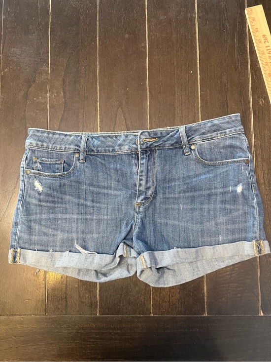 PAIGE Pants - PAIGE Blue Rolled Cuff Denim Shorts